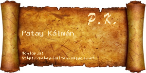 Patay Kálmán névjegykártya